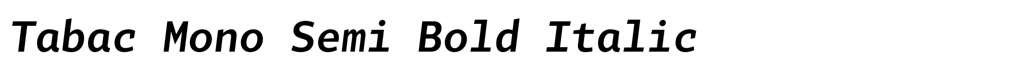 Tabac Mono Semi Bold Italic image
